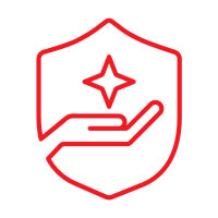 care-red Ruka držiaca hviezdu v erbe